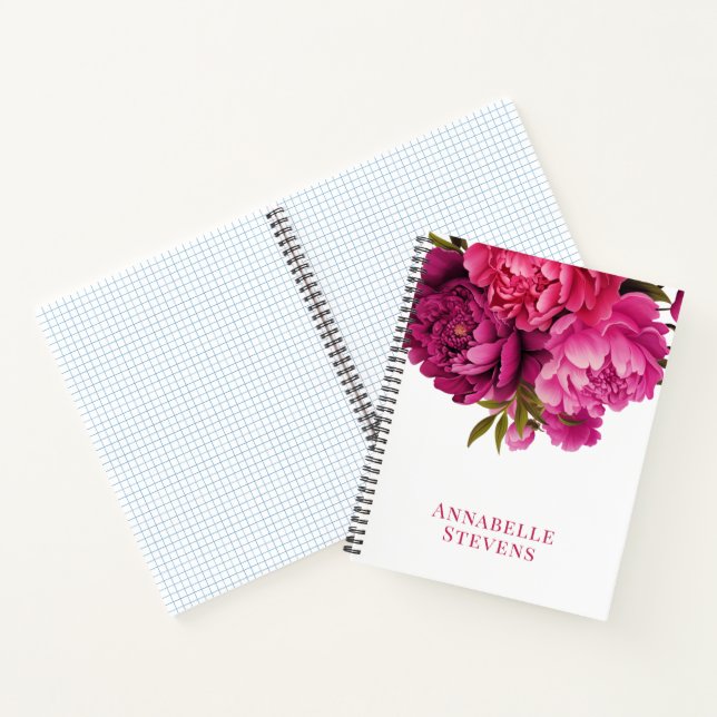 Magenta Peony Floral Notizbuch (Innenseite)