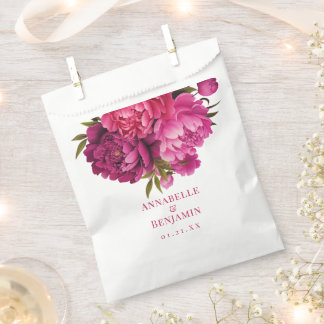 Magenta Peony Floral Wedding Geschenktütchen