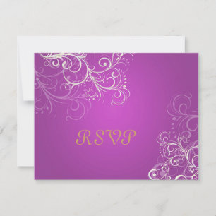 Magenta/Perlmuttwirbel RSVPs erfordern 5x7-Einladu RSVP Karte