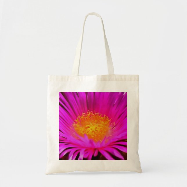 Magenta Pink Aster Blume Kunst Tragetasche (Vorne)