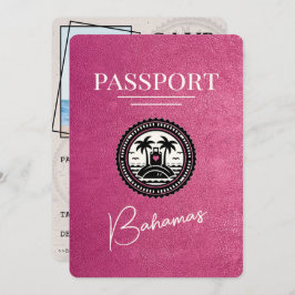 Magenta Pink Bahamas Passport Save the Date