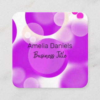 Magenta Pink Bubble Business Card Quadratische Visitenkarte