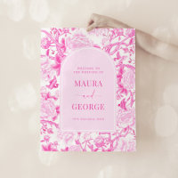 Magenta Pink Chinoiserie Blume Hochzeit Willkommen