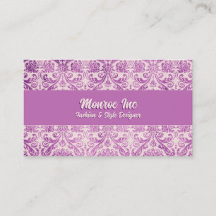 Magenta Pink Damask Visitenkarte