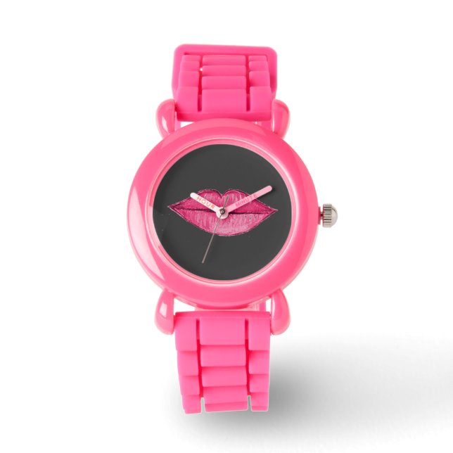 Magenta Pink - Design 1 Armbanduhr (Vorderseite)