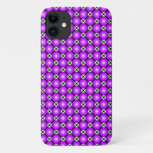 Magenta Pink Dots Schwarz-weißes Gittermuster Case-Mate iPhone Hülle