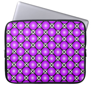 Magenta Pink Dots Schwarz-weißes Gittermuster Laptopschutzhülle
