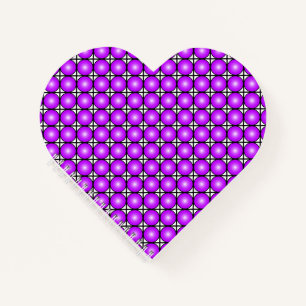 Magenta Pink Dots Schwarz-weißes Gittermuster Notizbuch