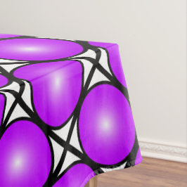 Magenta Pink Dots Schwarz-weißes Gittermuster Tischdecke