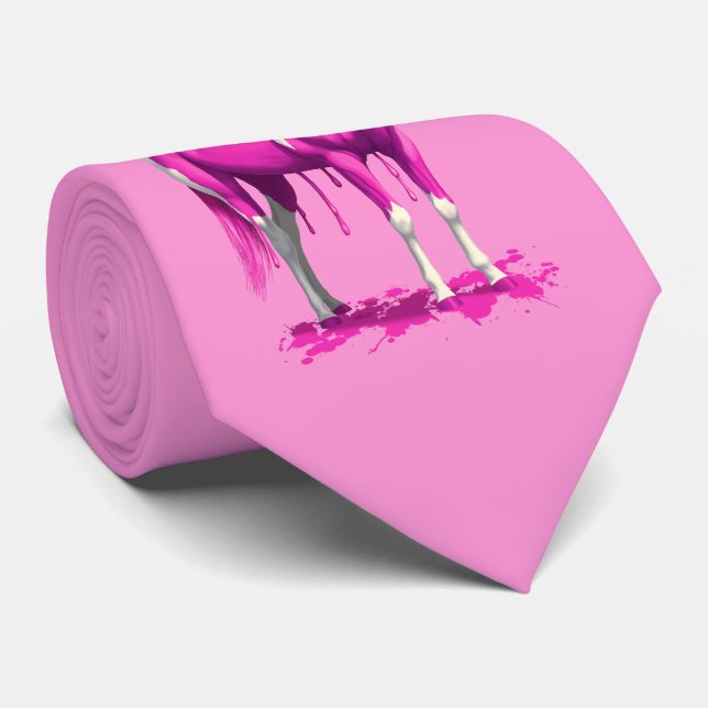 Magenta Pink Dripping Nass Paint Horse Krawatte (Gerollt)