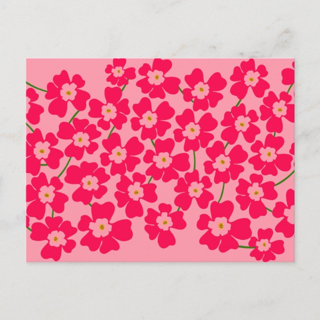 Magenta Pink Fantasy Blume Power Postkarte (Vorderseite)