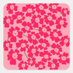 Magenta Pink Fantasy Blume Power Quadratischer Aufkleber