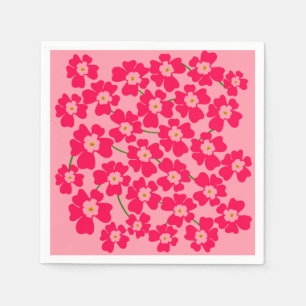 Magenta Pink Fantasy Flower Garden Serviette