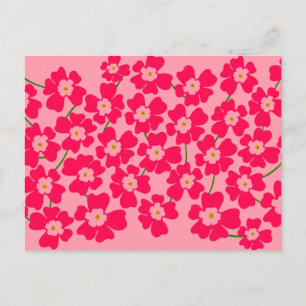 Magenta Pink Fantasy Flower Power Feiertagspostkarte
