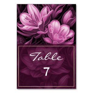 Magenta Pink Floral Wedding Tischnummer
