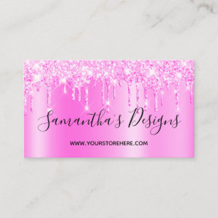 Magenta Pink Glitter-Tropfen Ombre Online-Shop Visitenkarte