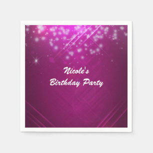 Magenta Pink Glitzer Glam Tanzclub-Party Serviette