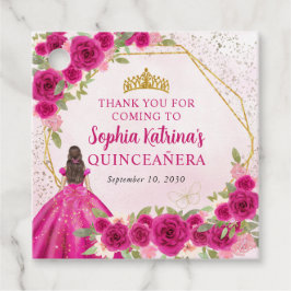 Magenta Pink Gold Blumenprinzessin Tiara Vielen Da Geschenkanhänger