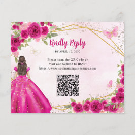 Magenta Pink Gold Floral Princess QR UAWG