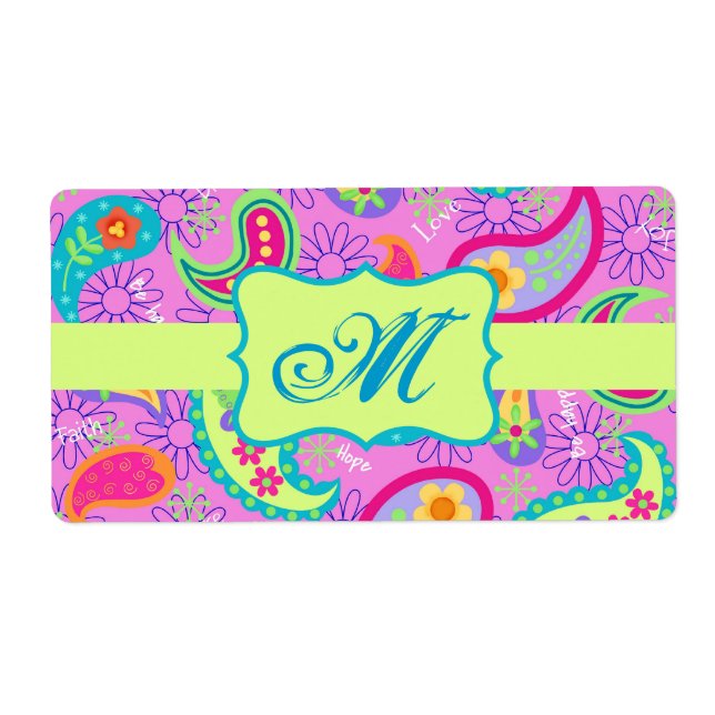 Magenta Pink Green Modern Paisley Pattern (Vorne)