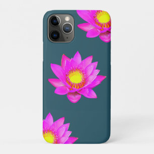 Magenta Pink Lotus Blume auf Blue Case-Mate iPhone Hülle