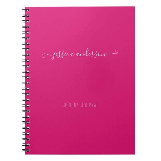 Magenta Pink Moderne Handschrift Kalligrafie Scrip Notizblock (Vorderseite)