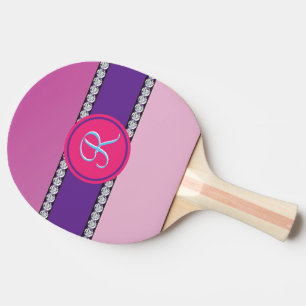 Magenta Pink Monogram Tischtennis Schläger