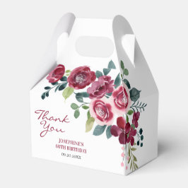 Magenta Pink Rose Floral Greenery Birthday Geschenkschachtel