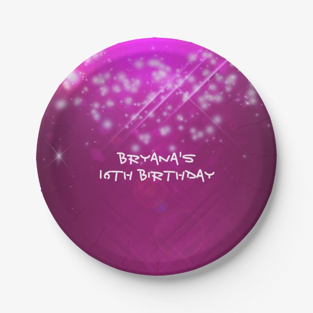 Magenta Pink Sparkle Teller (Vorderseite)