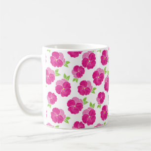 Magenta Pink Stiefmütterchen Kaffeetasse