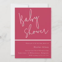 Magenta Pink Trendy Modern Baby Dusche
