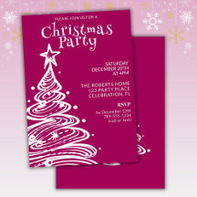 Magenta Pink White Christmas Tree Party