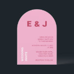 Magenta Pink White Wedding Einladung<br><div class="desc">An der Vorderseite dieser modernen Hochzeitseinladungskarte befinden sich Kirschmagenta und weiße Buchstaben auf einem hellrosa Hintergrund. Auf der Rückseite der Karte befindet sich die schlichte Kirschmagenta. Eine schöne Hochzeitseinladungskarte,  die einfach online personalisiert werden kann,  bevor sie bestellt wird.</div>