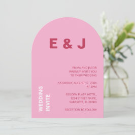Magenta Pink White Wedding Einladung