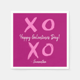 Magenta Pink XOXO - Niedlicher Galentinstag Serviette