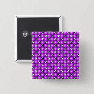 Magenta Pinke Punkte Schwarz Weiß Gittermuster Button