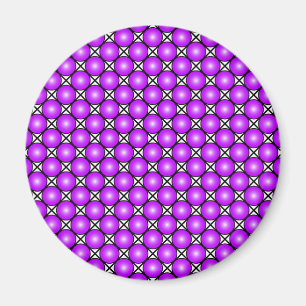 Magenta Pinke Punkte Schwarz Weiß Gittermuster Magnet