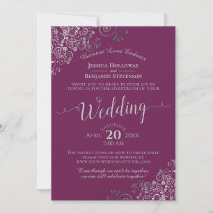 Magenta Plum & Silver Wedding Livestream Einladung