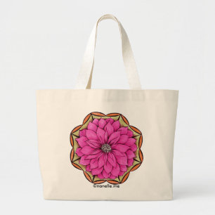 MAGENTA POINSETTIA Tote Bag Jumbo Stoffbeutel