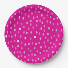 Magenta Polka Dots Pappteller