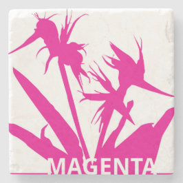MAGENTA - Posavasos con Flor del paraíso en fucsia Steinuntersetzer