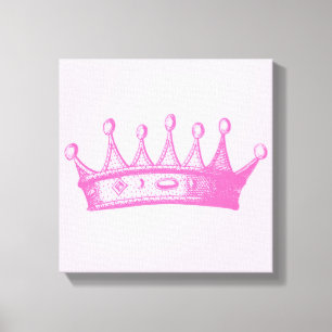 Magenta Princess Crown auf rosa Hintergrund Leinwanddruck