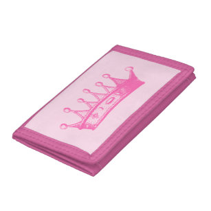 Magenta Princess Crown auf rosa Hintergrund Trifold Geldbörse