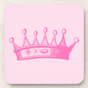Magenta Princess Crown auf rosa Hintergrund Untersetzer