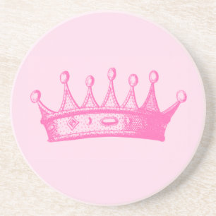 Magenta Princess Crown auf rosa Hintergrund Untersetzer