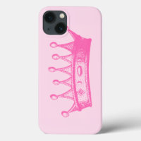 Magenta Princess Crown on Pink Background