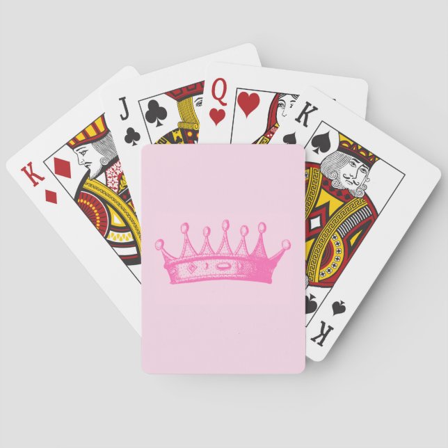 Magenta Princess Crown on Pink Background Spielkarten (Rückseite)