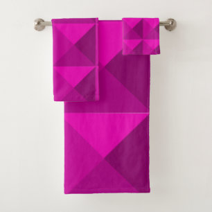 Magenta Pyramids Badhandtuch Set