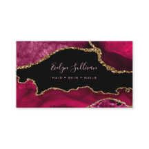 Magenta Red agate auf schwarz