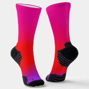 Magenta Red Lila Ombre Happy Socken